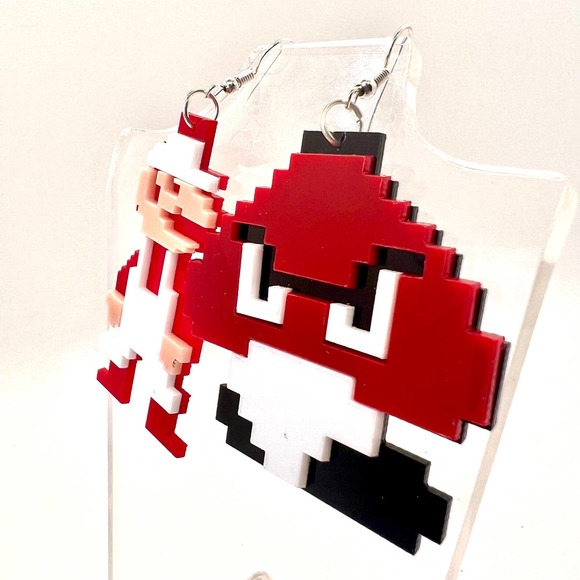 Super Mario Earrings - Mushroom Earrings - Y2K Earrings - Gamer Accessories - Picture 6 of 10